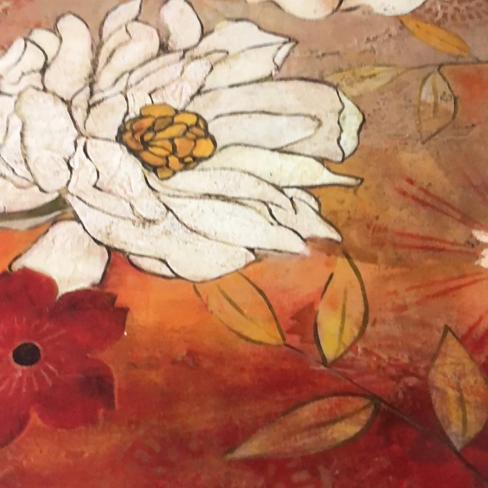 Beautiful Floral Orange Red White Decorative Storage Home Decor Gift Box 2 Keep